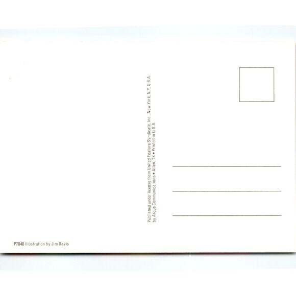 Garfield Cat & Odie The Dog Postcard Signed Jim Davis Comic 1978 Unused - Picture 2 of 2